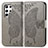 Coque Portefeuille Papillon Livre Cuir Etui Clapet pour Samsung Galaxy S22 Ultra 5G Gris