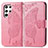 Coque Portefeuille Papillon Livre Cuir Etui Clapet pour Samsung Galaxy S23 Ultra 5G Rose Rouge