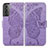 Coque Portefeuille Papillon Livre Cuir Etui Clapet pour Samsung Galaxy S24 5G Violet Clair