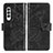 Coque Portefeuille Papillon Livre Cuir Etui Clapet pour Samsung Galaxy Z Fold3 5G Noir