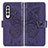 Coque Portefeuille Papillon Livre Cuir Etui Clapet pour Samsung Galaxy Z Fold3 5G Violet