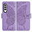 Coque Portefeuille Papillon Livre Cuir Etui Clapet pour Samsung Galaxy Z Fold3 5G Violet Clair