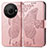 Coque Portefeuille Papillon Livre Cuir Etui Clapet pour Sharp Aquos R8 Pro Or Rose