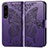 Coque Portefeuille Papillon Livre Cuir Etui Clapet pour Sony Xperia 1 IV Violet