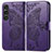 Coque Portefeuille Papillon Livre Cuir Etui Clapet pour Sony Xperia 1 V Violet