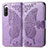 Coque Portefeuille Papillon Livre Cuir Etui Clapet pour Sony Xperia 10 IV SOG07 Violet Clair