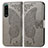 Coque Portefeuille Papillon Livre Cuir Etui Clapet pour Sony Xperia 5 III SO-53B Gris