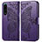 Coque Portefeuille Papillon Livre Cuir Etui Clapet pour Sony Xperia 5 III SO-53B Violet