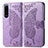 Coque Portefeuille Papillon Livre Cuir Etui Clapet pour Sony Xperia 5 III SO-53B Violet Clair