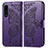 Coque Portefeuille Papillon Livre Cuir Etui Clapet pour Sony Xperia 5 III Violet