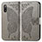 Coque Portefeuille Papillon Livre Cuir Etui Clapet pour Sony Xperia Ace II SO-41B Gris