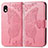 Coque Portefeuille Papillon Livre Cuir Etui Clapet pour Sony Xperia Ace III SO-53C Rose Rouge