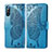 Coque Portefeuille Papillon Livre Cuir Etui Clapet pour Sony Xperia L4 Bleu