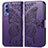 Coque Portefeuille Papillon Livre Cuir Etui Clapet pour Vivo iQOO Z3 5G Violet