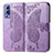 Coque Portefeuille Papillon Livre Cuir Etui Clapet pour Vivo iQOO Z3 5G Violet Clair