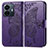 Coque Portefeuille Papillon Livre Cuir Etui Clapet pour Vivo iQOO Z6 Lite 5G Violet