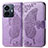 Coque Portefeuille Papillon Livre Cuir Etui Clapet pour Vivo iQOO Z6 Lite 5G Violet Clair