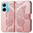 Coque Portefeuille Papillon Livre Cuir Etui Clapet pour Vivo iQOO Z6 Pro 5G Rose