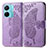 Coque Portefeuille Papillon Livre Cuir Etui Clapet pour Vivo iQOO Z6 Pro 5G Violet Clair