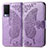 Coque Portefeuille Papillon Livre Cuir Etui Clapet pour Vivo V21e 5G Violet Clair