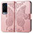 Coque Portefeuille Papillon Livre Cuir Etui Clapet pour Vivo X60 Pro+ Plus 5G Rose