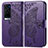 Coque Portefeuille Papillon Livre Cuir Etui Clapet pour Vivo X60 Pro+ Plus 5G Violet