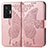 Coque Portefeuille Papillon Livre Cuir Etui Clapet pour Vivo X70 Pro 5G Rose