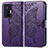 Coque Portefeuille Papillon Livre Cuir Etui Clapet pour Vivo X70 Pro 5G Violet