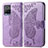 Coque Portefeuille Papillon Livre Cuir Etui Clapet pour Vivo Y21s Violet Clair