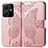 Coque Portefeuille Papillon Livre Cuir Etui Clapet pour Vivo Y22 Rose