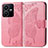 Coque Portefeuille Papillon Livre Cuir Etui Clapet pour Vivo Y22s Rose Rouge