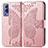 Coque Portefeuille Papillon Livre Cuir Etui Clapet pour Vivo Y52 5G Rose