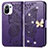 Coque Portefeuille Papillon Livre Cuir Etui Clapet pour Xiaomi Mi 11 5G Violet