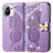 Coque Portefeuille Papillon Livre Cuir Etui Clapet pour Xiaomi Mi 11 5G Violet Clair