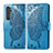 Coque Portefeuille Papillon Livre Cuir Etui Clapet pour Xiaomi Mi Note 10 Lite Bleu