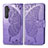 Coque Portefeuille Papillon Livre Cuir Etui Clapet pour Xiaomi Mi Note 10 Lite Violet Clair