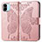 Coque Portefeuille Papillon Livre Cuir Etui Clapet pour Xiaomi Poco C51 Rose