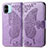 Coque Portefeuille Papillon Livre Cuir Etui Clapet pour Xiaomi Poco C51 Violet Clair