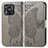 Coque Portefeuille Papillon Livre Cuir Etui Clapet pour Xiaomi Redmi 10 India Gris