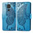 Coque Portefeuille Papillon Livre Cuir Etui Clapet pour Xiaomi Redmi 10X 4G Bleu