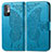 Coque Portefeuille Papillon Livre Cuir Etui Clapet pour Xiaomi Redmi Note 10 5G Bleu