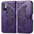 Coque Portefeuille Papillon Livre Cuir Etui Clapet pour Xiaomi Redmi Note 10T 5G Violet