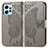 Coque Portefeuille Papillon Livre Cuir Etui Clapet pour Xiaomi Redmi Note 12 4G Gris