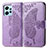 Coque Portefeuille Papillon Livre Cuir Etui Clapet pour Xiaomi Redmi Note 12 4G Violet Clair