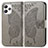 Coque Portefeuille Papillon Livre Cuir Etui Clapet pour Xiaomi Redmi Note 12R 5G Gris