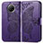 Coque Portefeuille Papillon Livre Cuir Etui Clapet pour Xiaomi Redmi Note 9 5G Violet