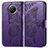 Coque Portefeuille Papillon Livre Cuir Etui Clapet pour Xiaomi Redmi Note 9T 5G Violet