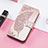 Coque Portefeuille Papillon Livre Cuir Etui Clapet S01D pour Huawei Honor Magic5 Pro 5G Or Rose