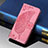 Coque Portefeuille Papillon Livre Cuir Etui Clapet S01D pour Samsung Galaxy S23 Ultra 5G Rose Rouge