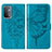 Coque Portefeuille Papillon Livre Cuir Etui Clapet Y01B pour OnePlus Nord N200 5G Bleu